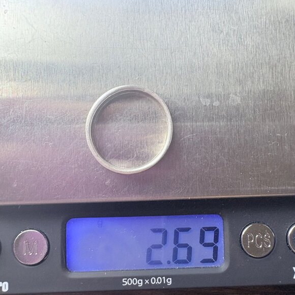 VTG Solid Sterling Silver 925 Peace Mind Body Spirit 4mm Band RIng Size 7.5 - Picture 7 of 9